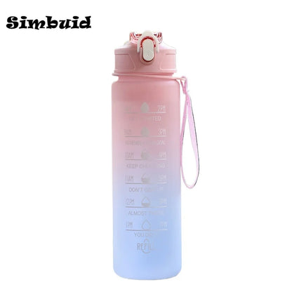 600ml Leak Proof Motivational Sports Water Bottle with Time Marker