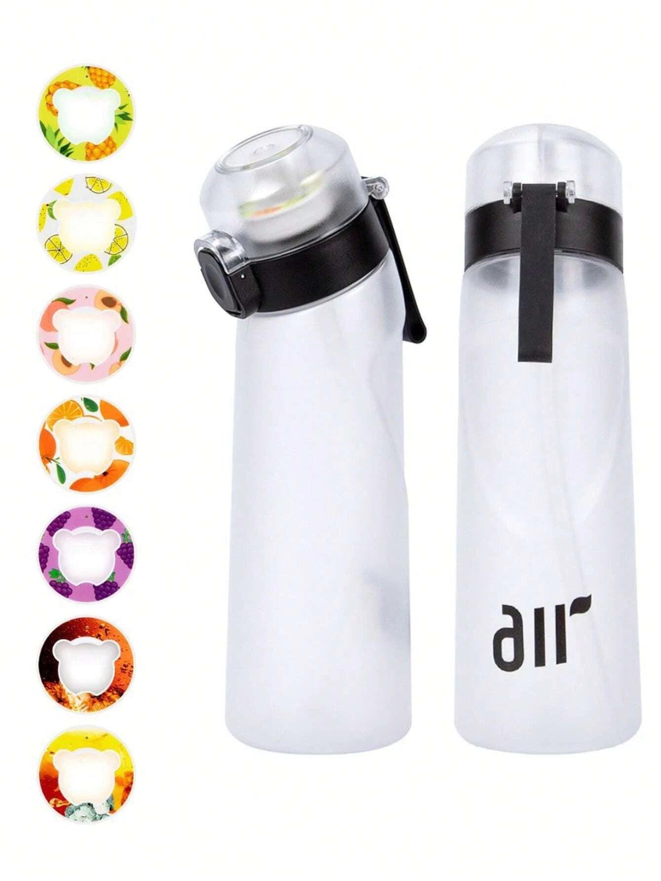 Leak Proof Sports Water Bottle with Straw and Flavor Pod