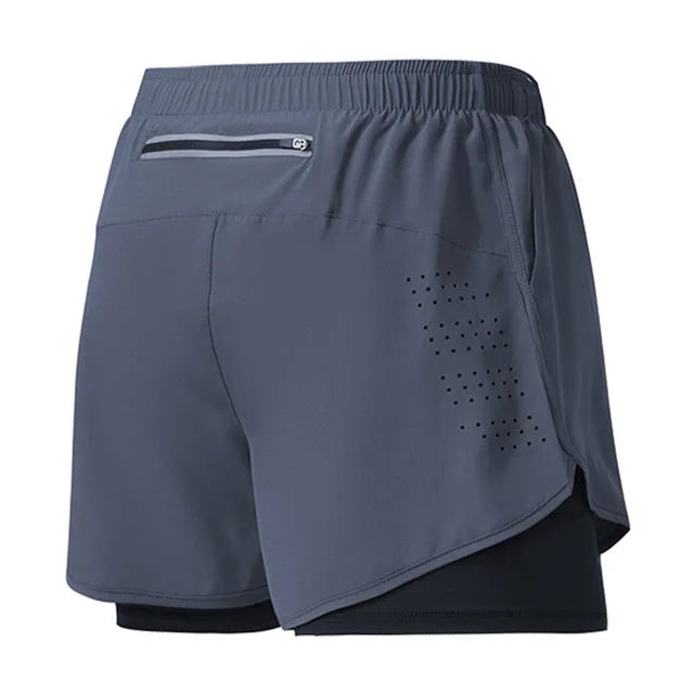 Men's Quick Dry Double Layer Running Shorts