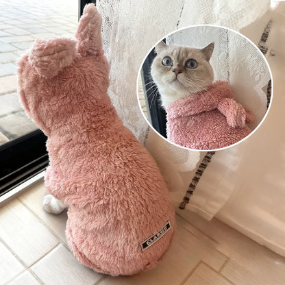 Soft Fleece Cat Sweater for Small & Medium Dogs Winter Pet Coat