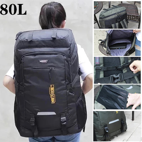 50L or 80L Large Capacity Hiking and Travel Backpack