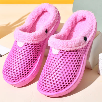 Unisex Warm Velvet Lined Winter Clog Slippers