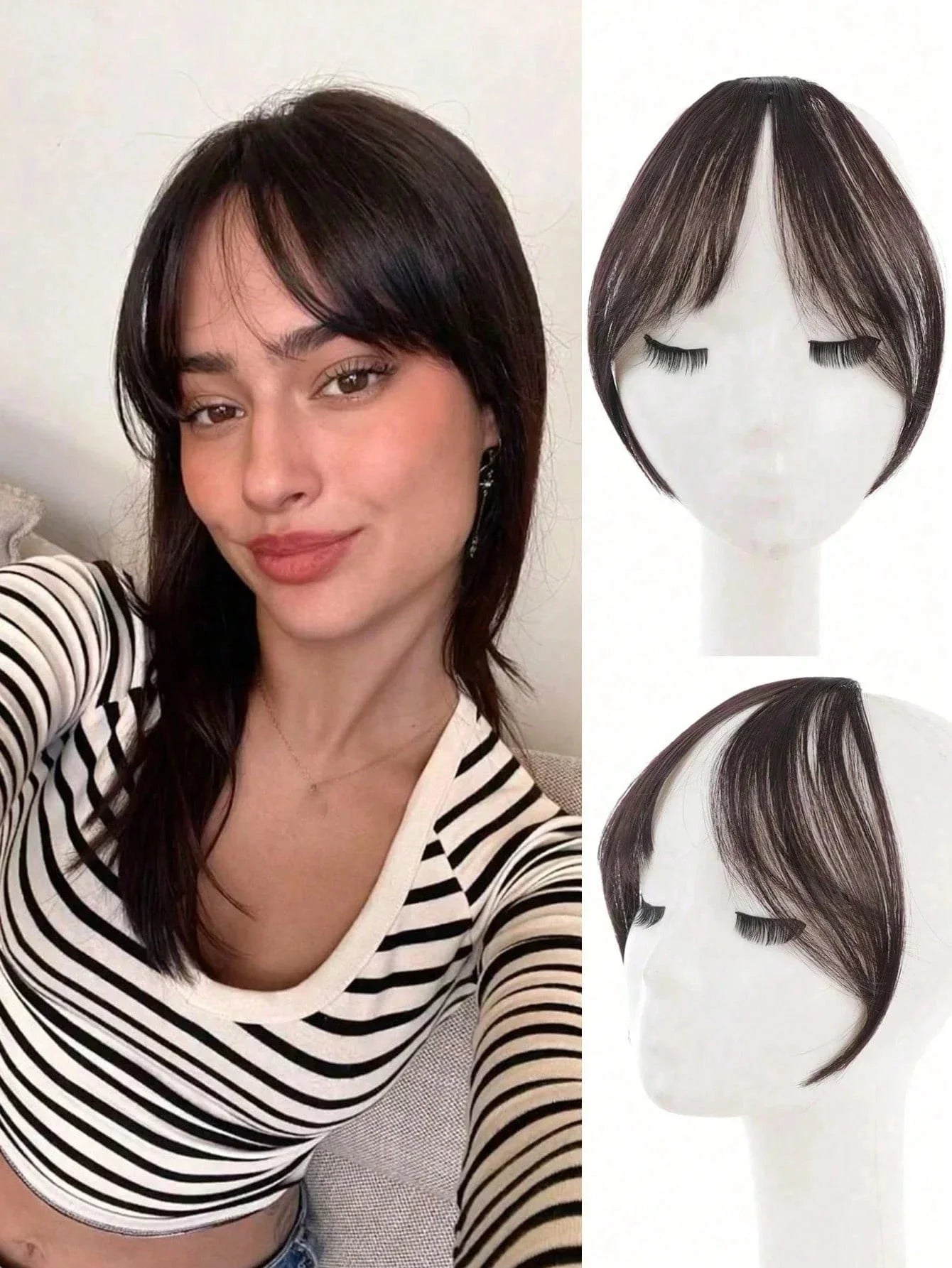 Women's Natural Clip In Middle Part Bangs Hair Extension
