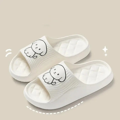 Cute Couple EVA Pillow Slippers Soft Sole Non Slip Bathroom Shoes