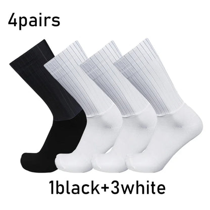 4 Pairs Anti Slip Silicone Cycling Socks