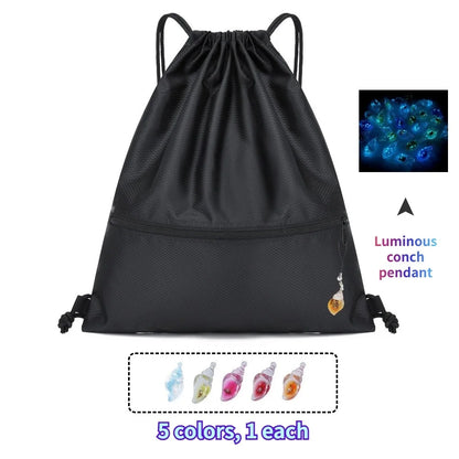 Unisex Lightweight Drawstring Sports Backpack with Zipper