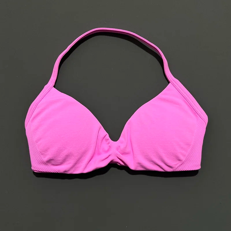 Women's High Support Strappy Halter Sports Bra