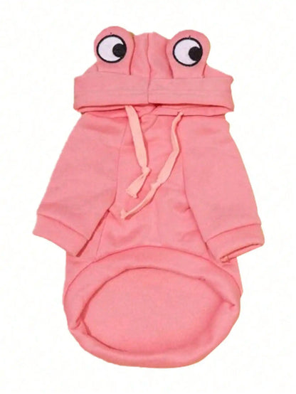 Cute Frog Dog Hoodie Sweater for Small & Medium Dogs Green Pet Clothes