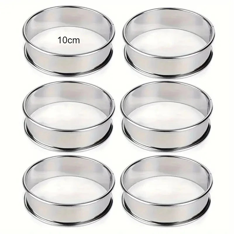 6 Piece Stainless Steel Perforated Tart Ring Set