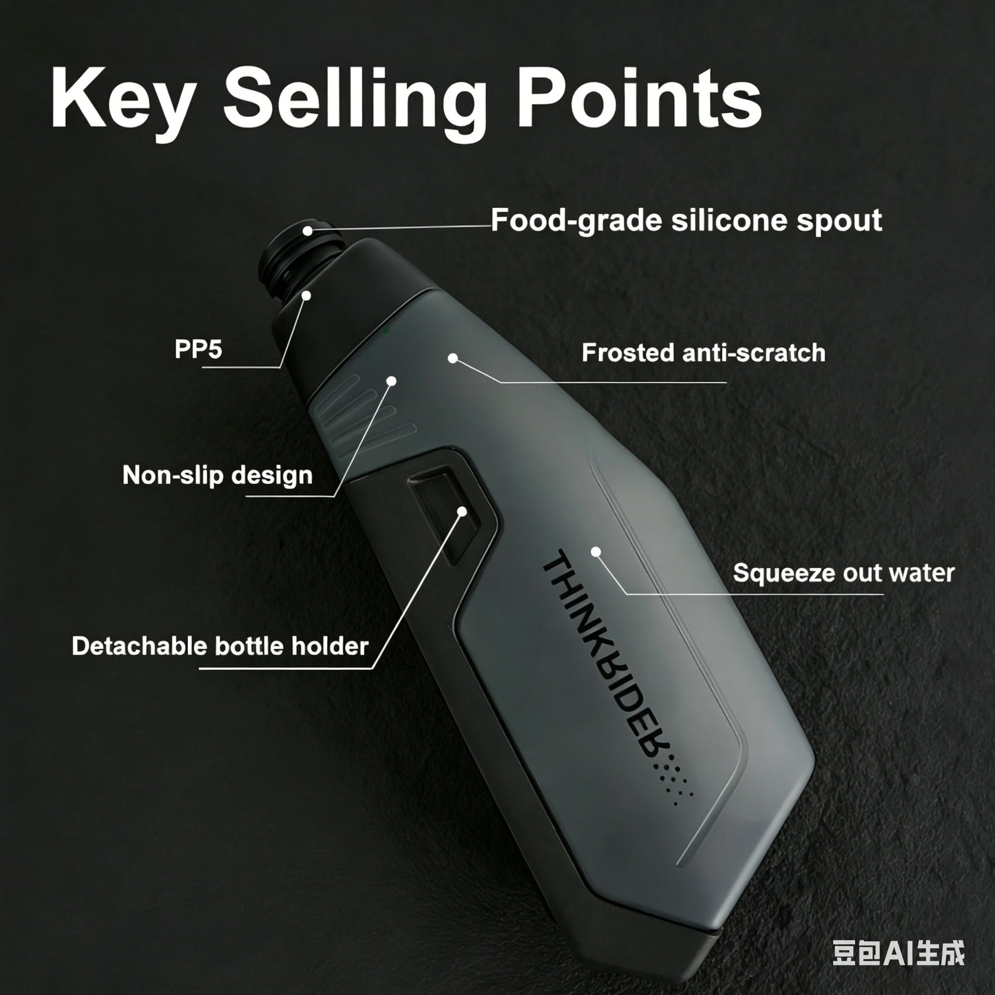 ThinkRider 650ml Aerodynamic Cycling Water Bottle with Bracket