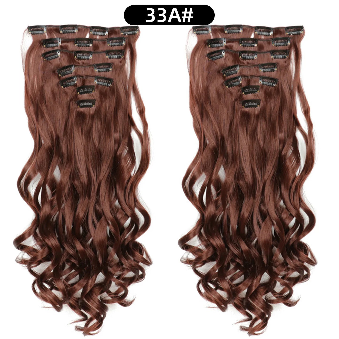 22 Inch Curly Wavy Clip In Hair Extensions 7PCS
