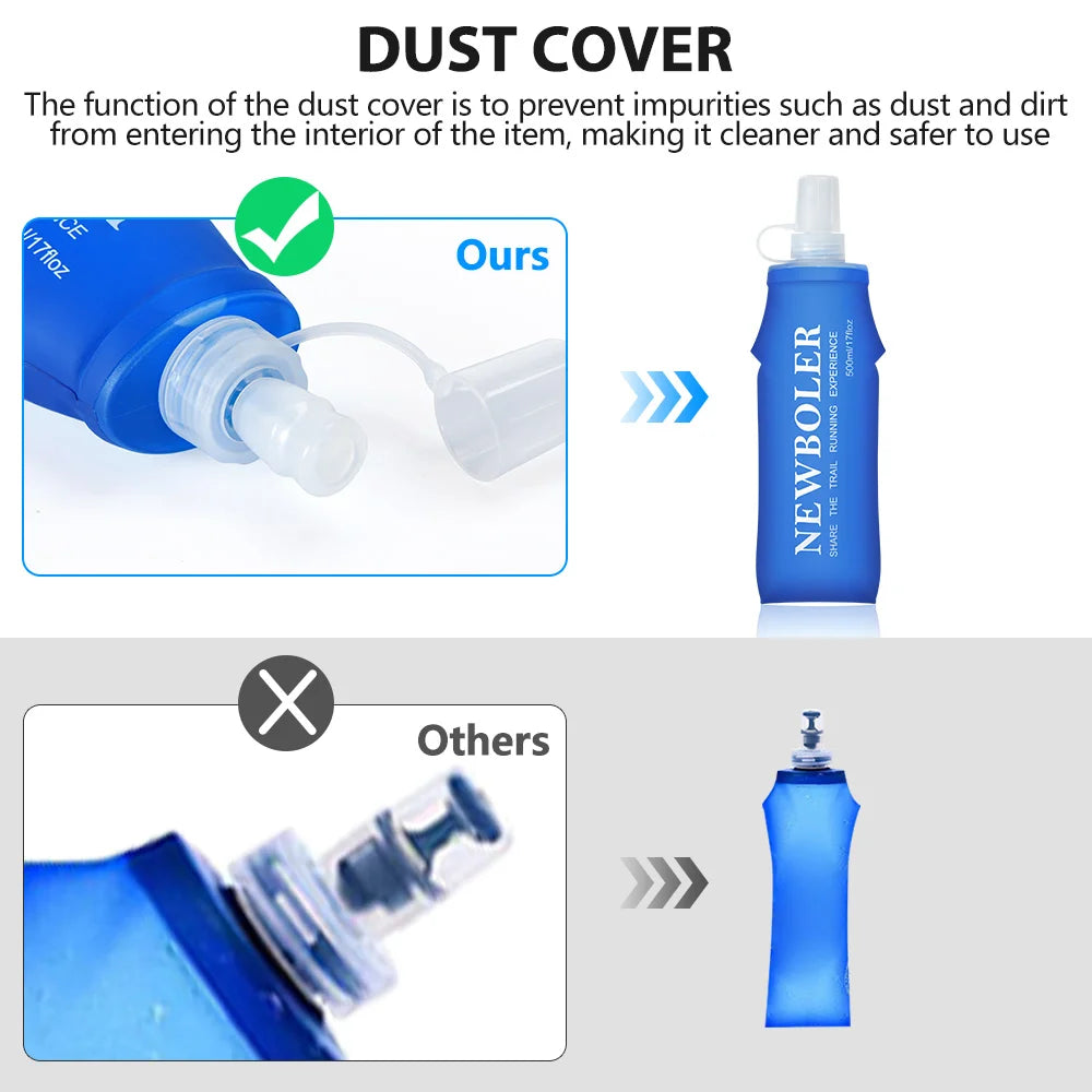 NEWBOLER 150ml to 500ml Collapsible TPU Soft Flask Water Bottle