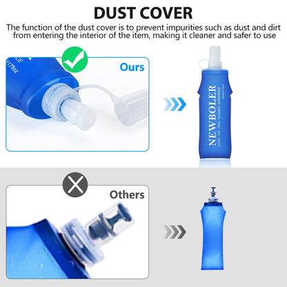 NEWBOLER 150ml to 500ml Collapsible TPU Soft Flask Water Bottle