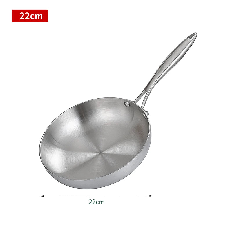 304 Stainless Steel Nonstick Frying Pan for Gas and Induction