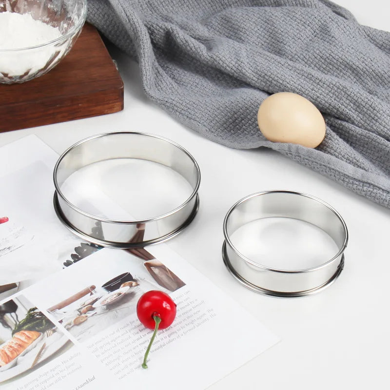6 Piece Stainless Steel Perforated Tart Ring Set