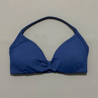 HISTELLO Women's High Support Strappy Halter Sports Bra