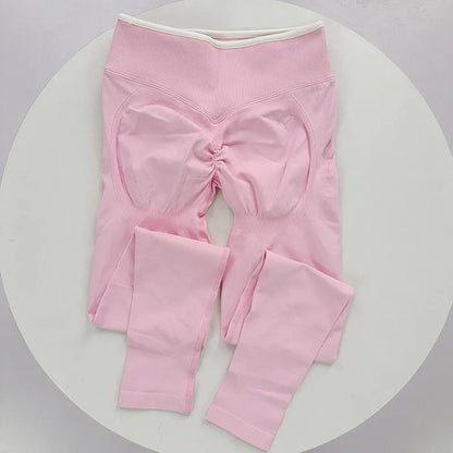 Women's High Waist Seamless Colorblock Butt Lift Leggings