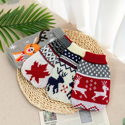 Christmas Knitted Sweater for Dogs & Cats Bichon Corgi Pet Clothing