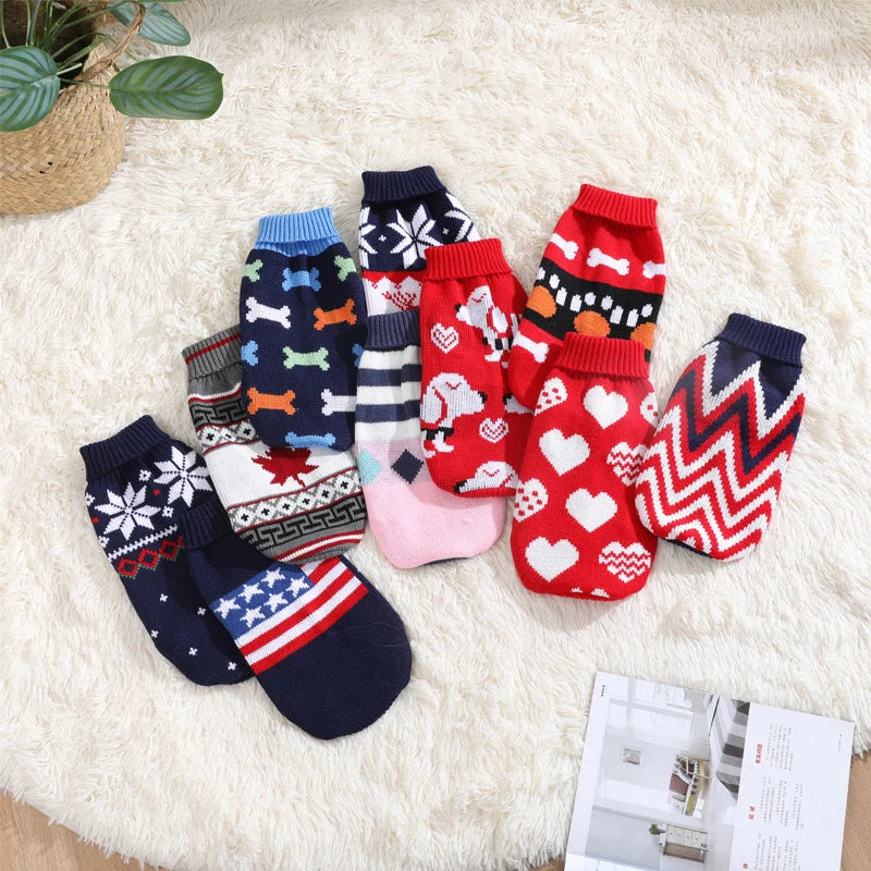 Cute Warm Cat Sweater Pullover for Winter Pet Clothing