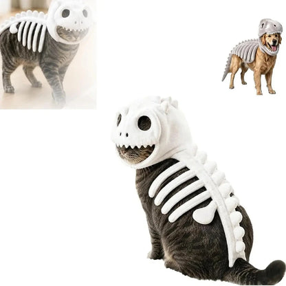 Dinosaur Skeleton Plush T-Rex Costume for Dogs & Cats Halloween Pet Outfit