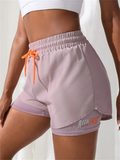 Women's High Rise 2 in 1 Yoga Running Shorts
