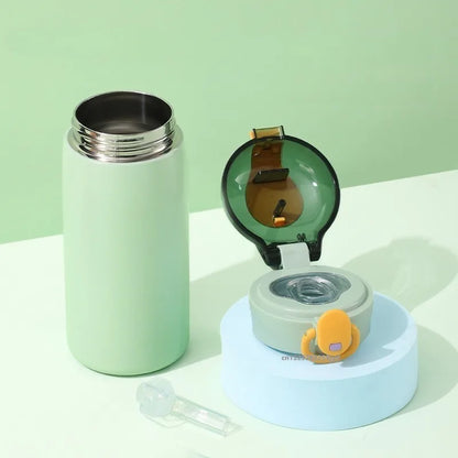 320ml or 460ml Kids Stainless Steel Thermos Bottle with Straw