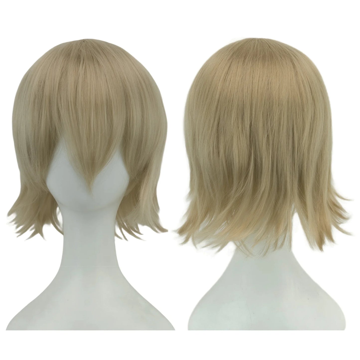 Unisex 12 Inch Short Bob Cosplay Wig with Bangs
