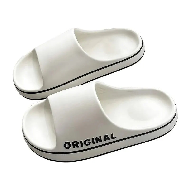 Unisex Letter EVA Slides Thick Sole Non Slip Summer Slippers