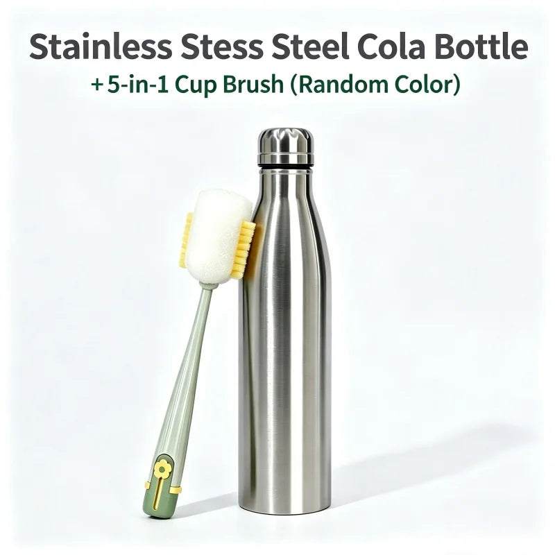 750ml or 1L Stainless Steel Leak Proof Camping Water Bottle