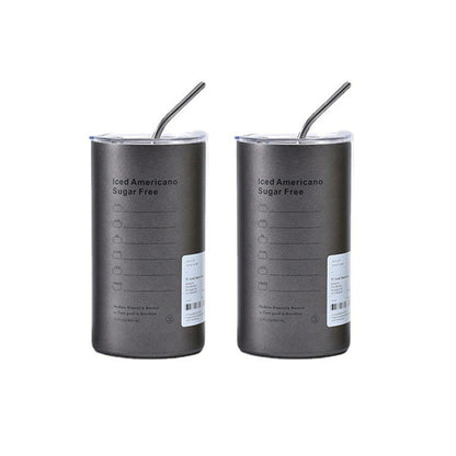600ml BPA Free Stainless Steel Insulated Thermos with Straw