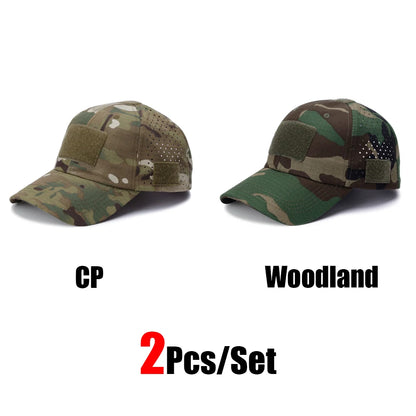 1 or 2 Pack Men's Camouflage Outdoor Baseball Caps