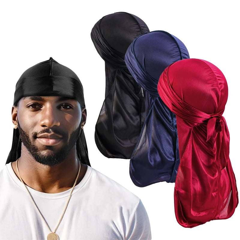 Unisex Silky Long Tail Durag Headwrap