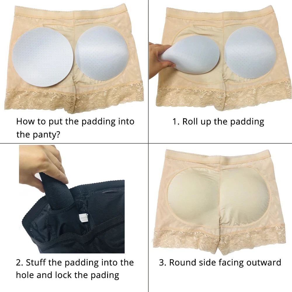 Women's High Waist Padded Butt Lifter Shapewear Panty