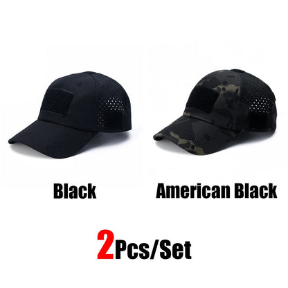 1 or 2 Pack Men's Camouflage Outdoor Baseball Caps