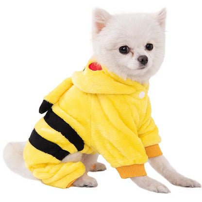 Soft Fleece Pet Jumpsuit Hoodie for Small Dogs & Cats Winter Coat