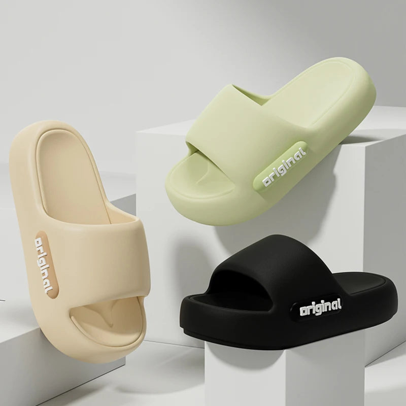 Women's Thick Sole Letter Print Cloud Slide Sandals