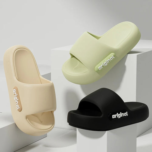 Women's Thick Sole Letter Print Cloud Slide Sandals