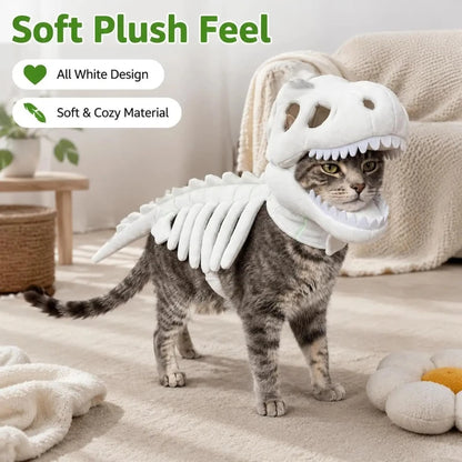 Dinosaur Skeleton Plush T-Rex Costume for Dogs & Cats Halloween Pet Outfit