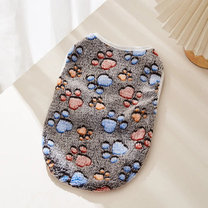 Soft Flannel Paw Print Vest for Small & Medium Dogs & Cats