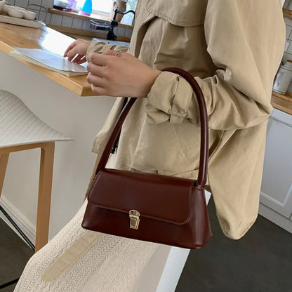 Women’s Retro Solid Color Shoulder Hobo Bag