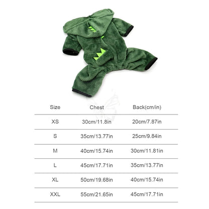 Halloween Dinosaur Fleece Hoodie for Small Dogs & Cats Costume