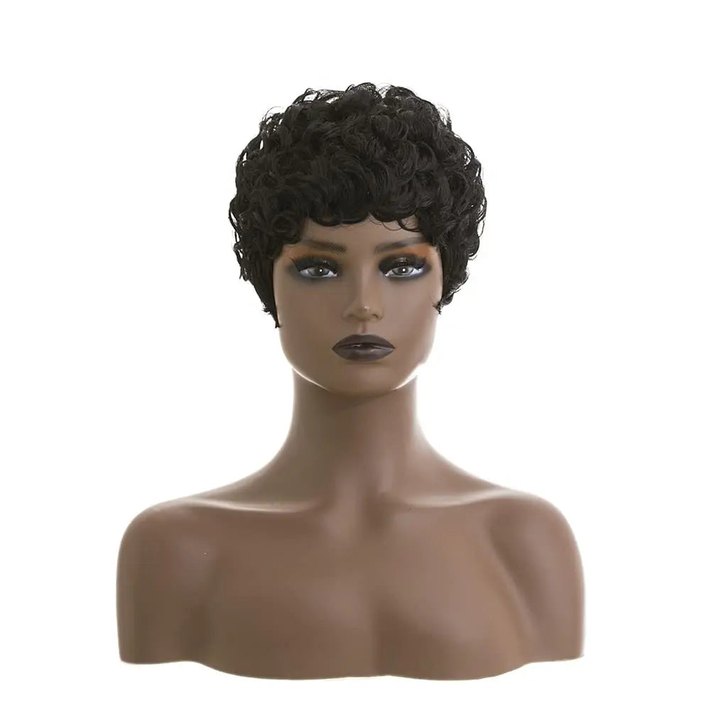 Women's Short Curly Afro Pixie Cut Synthetic Wig