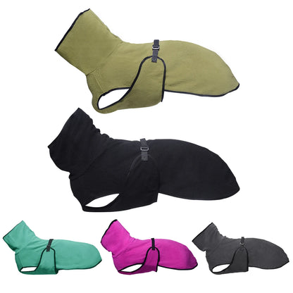 High Collar Warm Windproof Dog Coat with Adjustable Strap for Winter