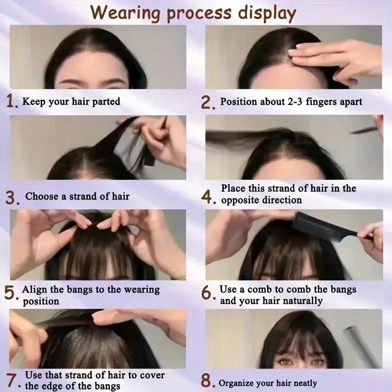 Women's Natural Wispy Clip In Bangs with Sideburns