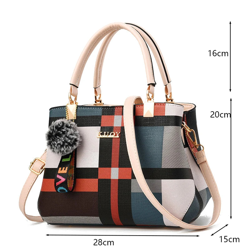 Women’s PU Leather Large Capacity Crossbody Tote Bag for Travel