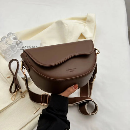 Women’s Vintage PU Leather Saddle Crossbody Shoulder Bag