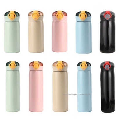 320ml or 460ml Kids Stainless Steel Thermos Bottle with Straw
