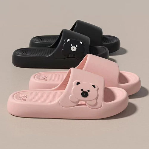 Cute Cartoon Bear EVA Slippers for Women Summer Indoor Slides