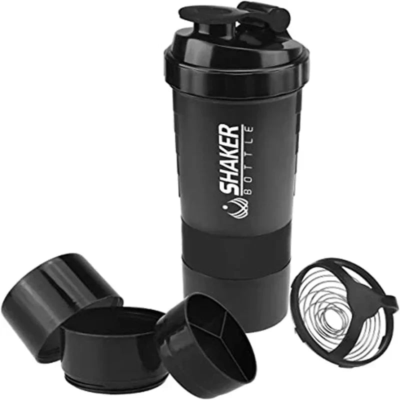 500ml 3 Layer Protein Shaker Bottle with Storage