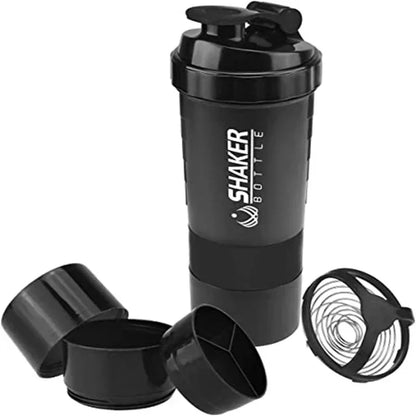 500ml 3 Layer Protein Shaker Bottle with Storage